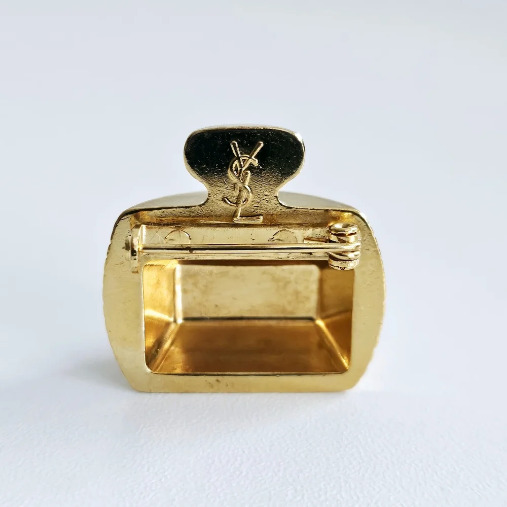 Yves Saint Laurent Gold-plated Bottle Brooch